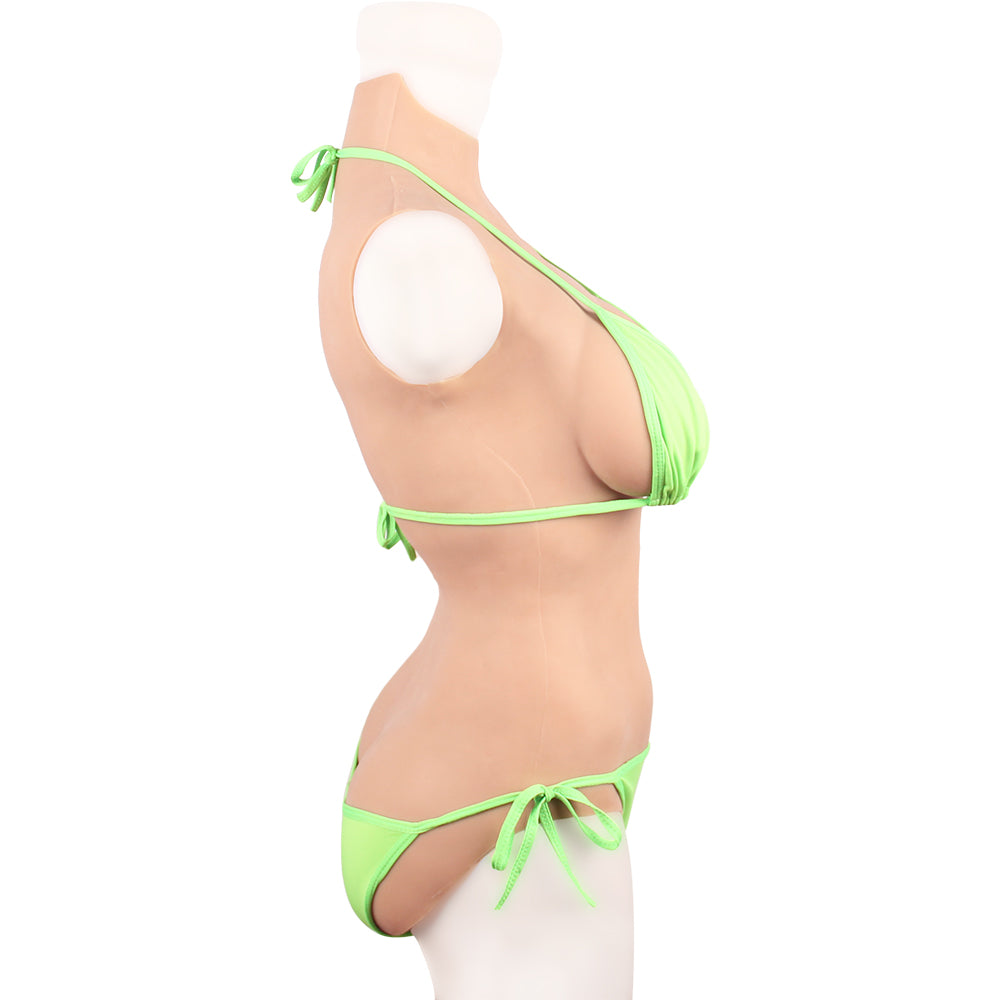 Cross-Love Cross Dress M-Size B-Cup Realistic Crop Top Briefs Silicone Wearable Body Form with Knickers Pant Bodysuit