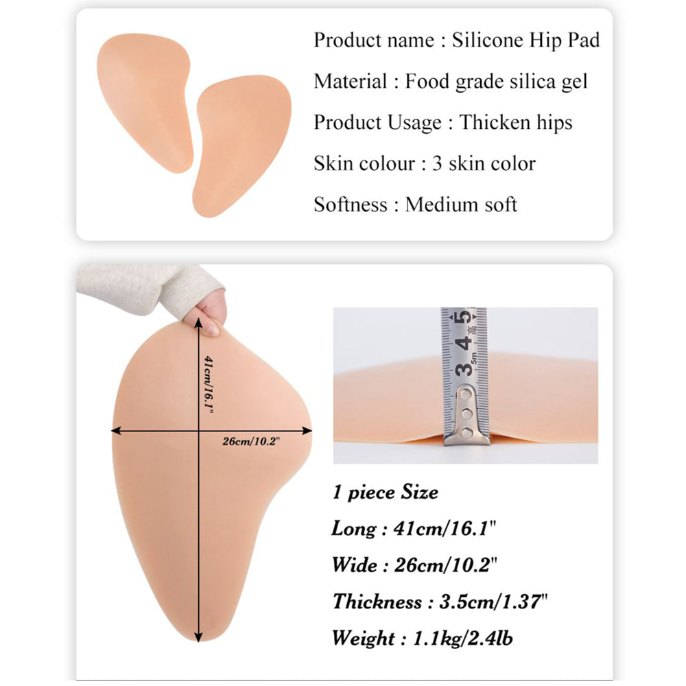 Cross-Love Crossdress One-Pair Realistic Silicone False Hip and Butt Enhancement Pad Buttock Push Up Enlargement