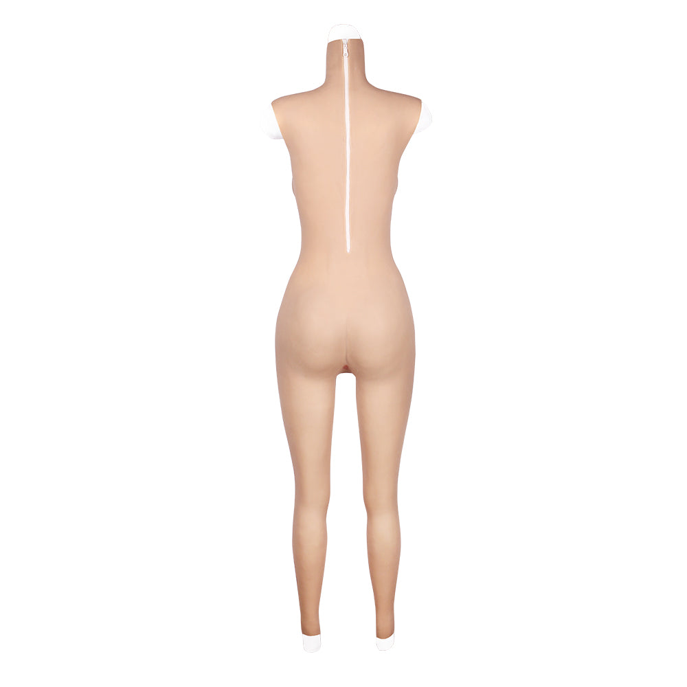 Cross-love Cross Dress Female Silicone Wearable D Cup Sleeveless Body Suit with Lower Ankle-Length Cosplay Costume