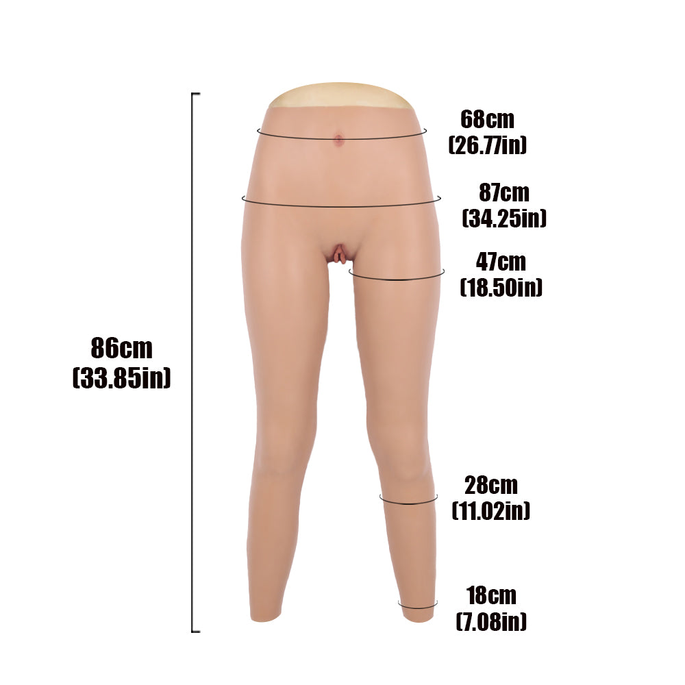 Cross-Love Crossdress Female Realistic Penetrable Vagina Wearable Silicone Ankle-Length Pant