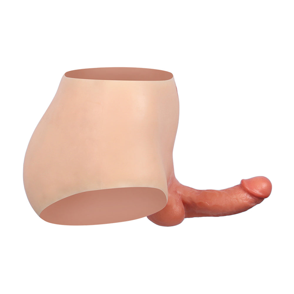 Cross-Love Cross Dress Male Musculine Girdle Wearable Lower Body Form with Solid Silicone Filled Penis Dildo