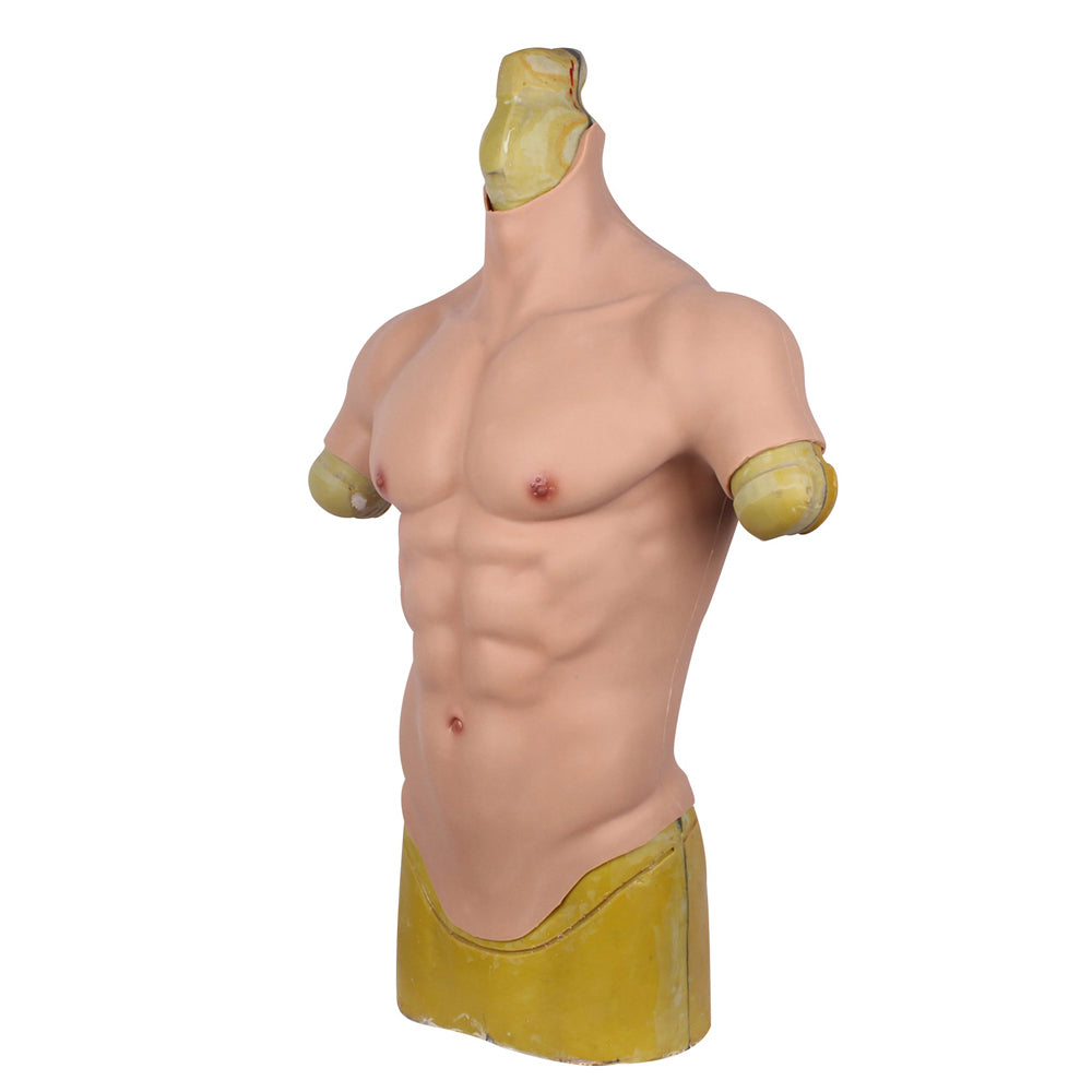 Cross-Love Cross Dress S/L Size Realistic Silicone Wearable Body Form Fake Short-Sleeve Muscle Upper Bodysuit