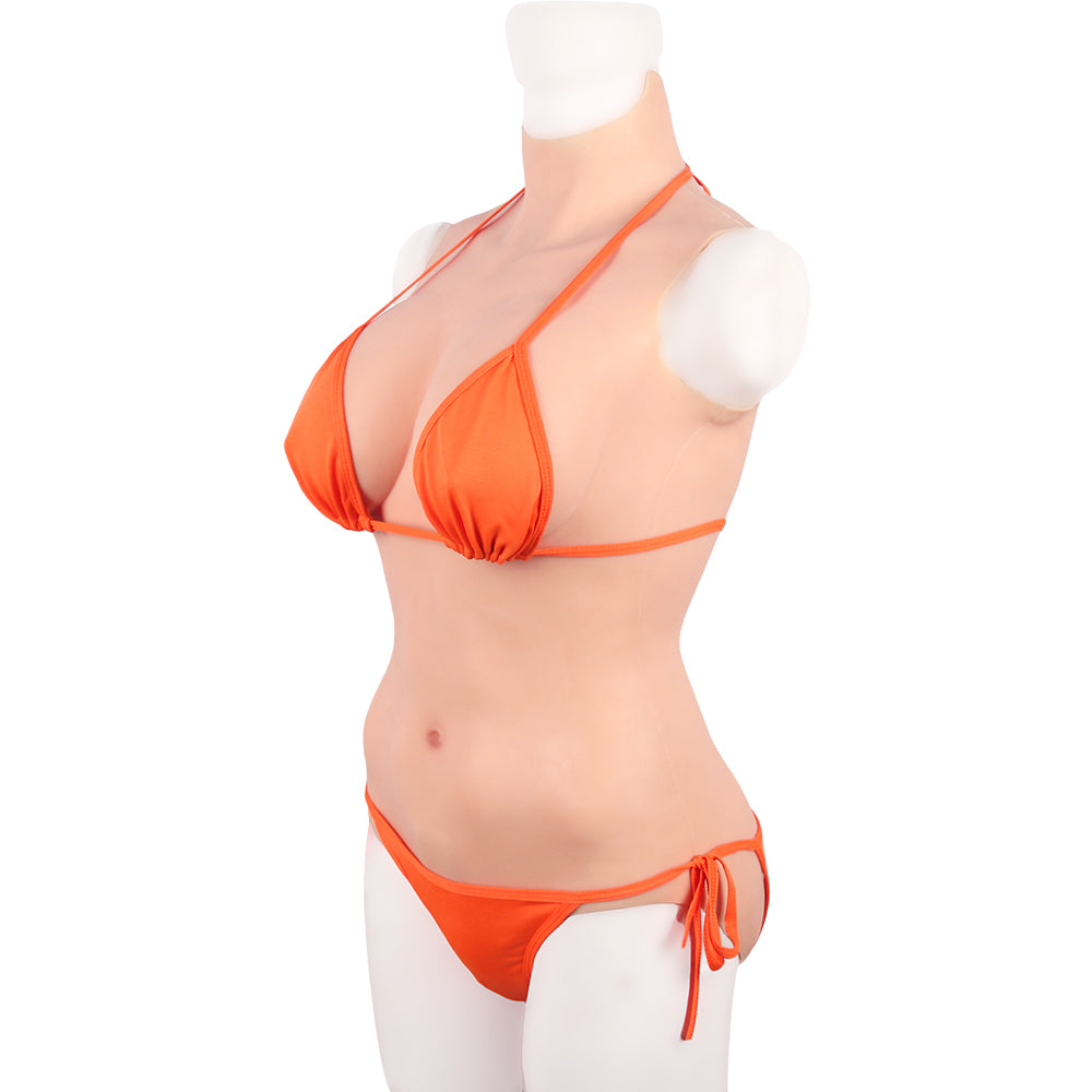 Cross-Love Cross Dress M-Size C-Cup Realistic Crop Top Briefs Silicone Wearable Body Form with Knickers Pant Bodysuit