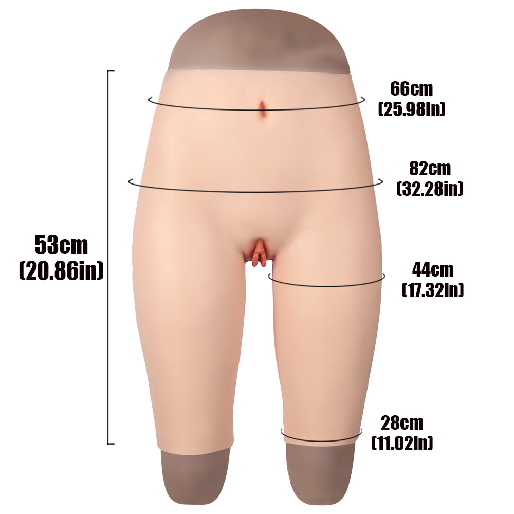 Cross-Love Crossdress Female Realistic Penetrable Vagina Wearable Silicone Pirate Shorts Fifth Pant