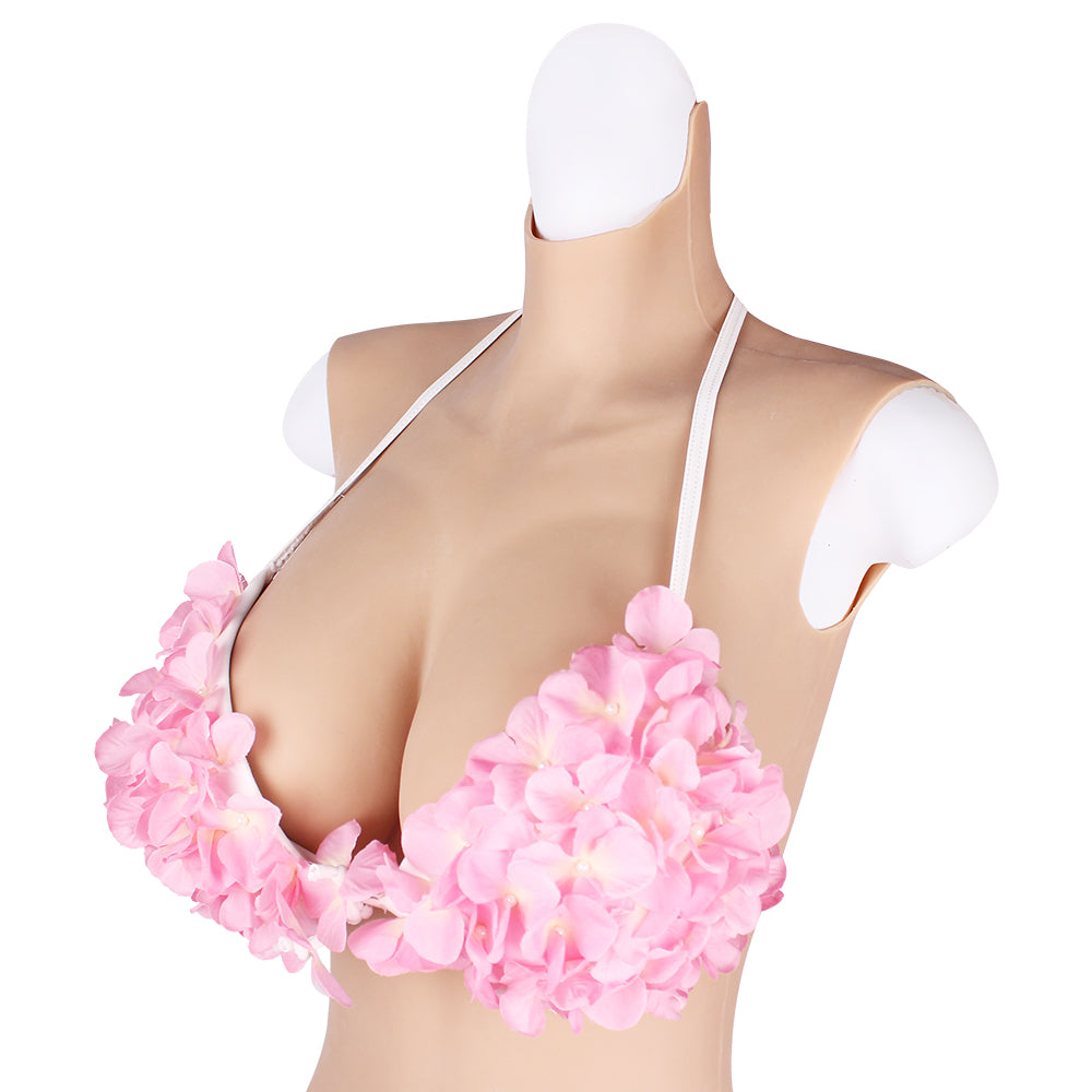 Cross-love Cross Dress Female Silicone Wearable D Cup Sleeveless Body Suit with Lower Ankle-Length Cosplay Costume