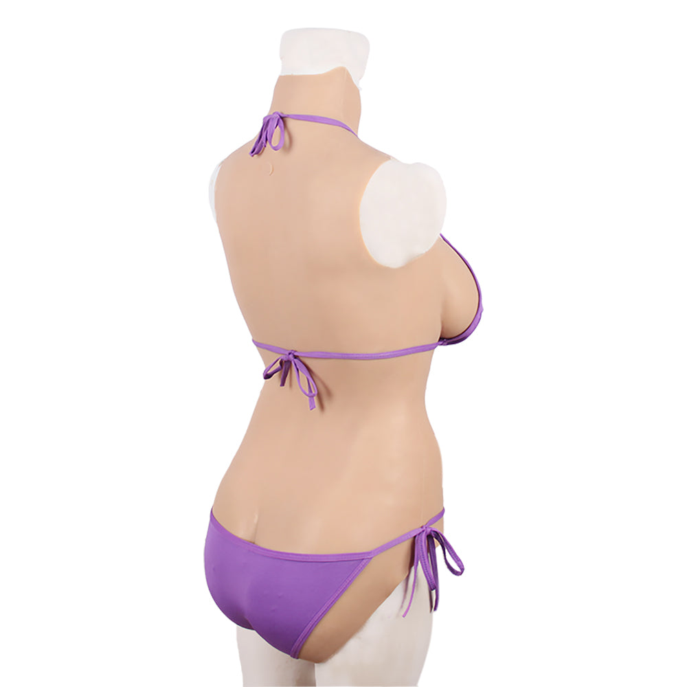 Cross-Love Cross Dress L-Size C-Cup Realistic Crop Top Briefs Silicone Wearable Body Form with Knickers Pant Bodysuit
