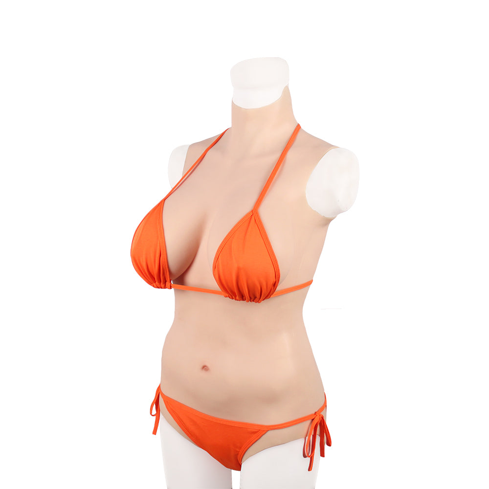 Cross-Love Cross Dress L-Size E-Cup Realistic Crop Top Briefs Silicone Wearable Body Form with Knickers Pant Bodysuit