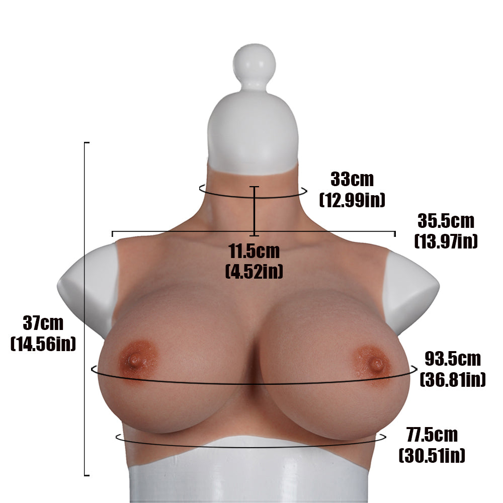 2022 New-arrival Cross-Love Crossdresser Tanned Silicone Wearable G Cup RealSkin 3.0 Breast Form
