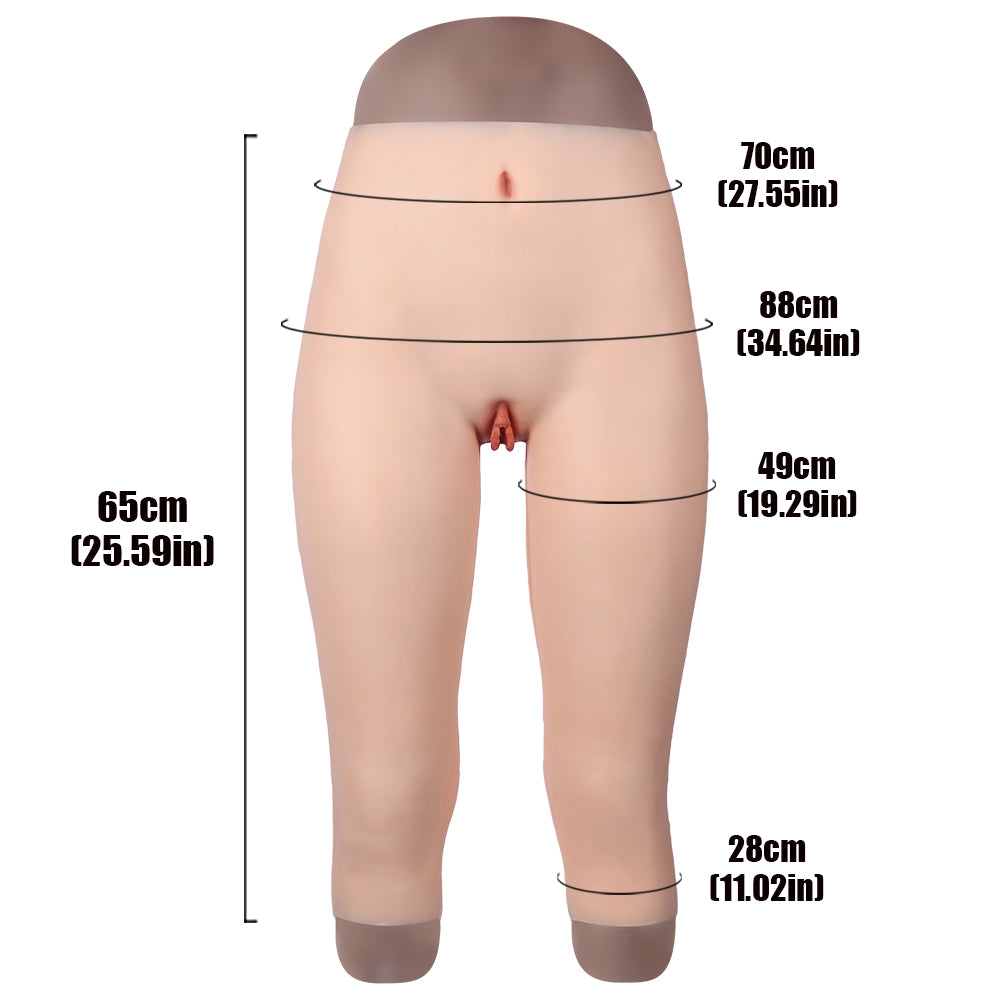 Cross-Love Crossdress Female Realistic Penetrable Vagina Wearable Silicone Short Capri Seventh Pant