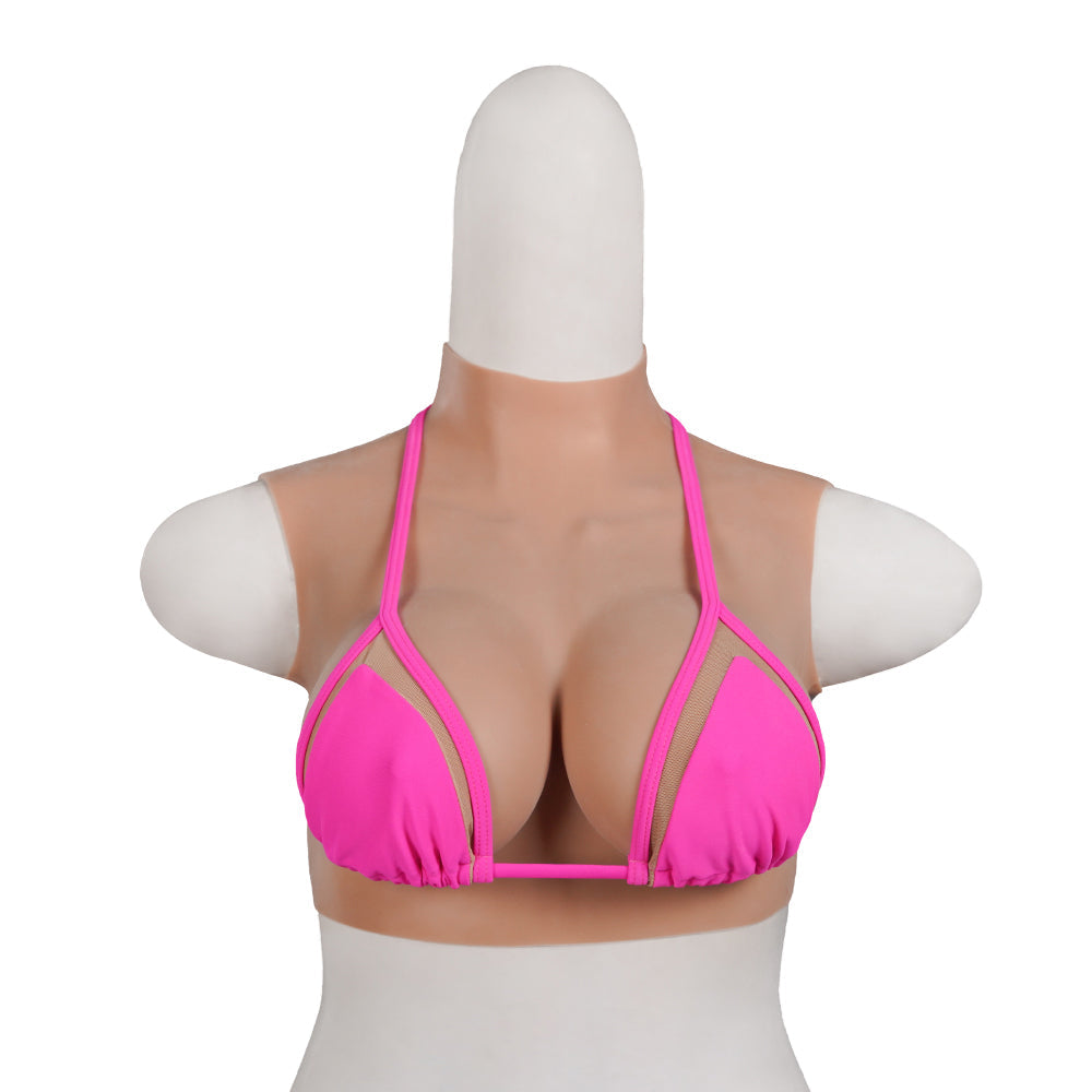 Realistic C Cup High Neck Sleeveless Breast Form