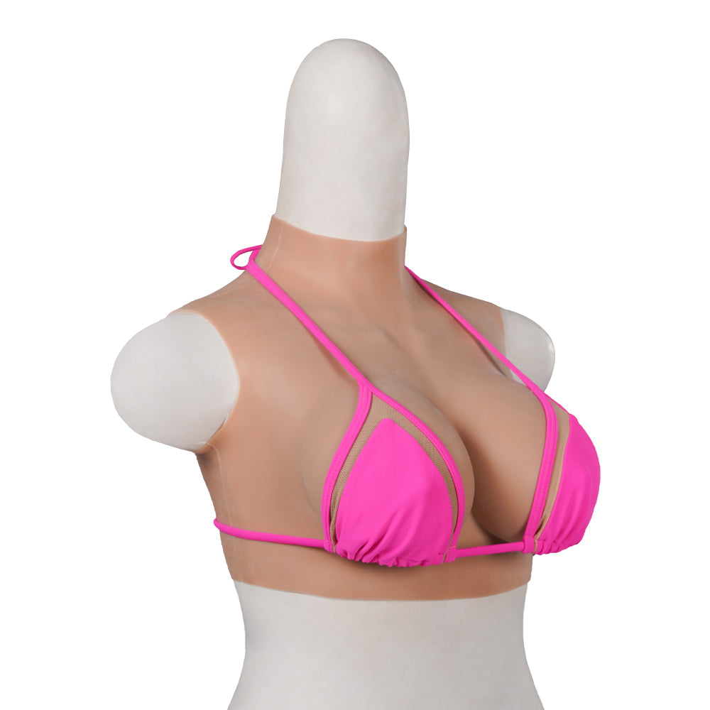 Realistic C Cup High Neck Sleeveless Breast Form