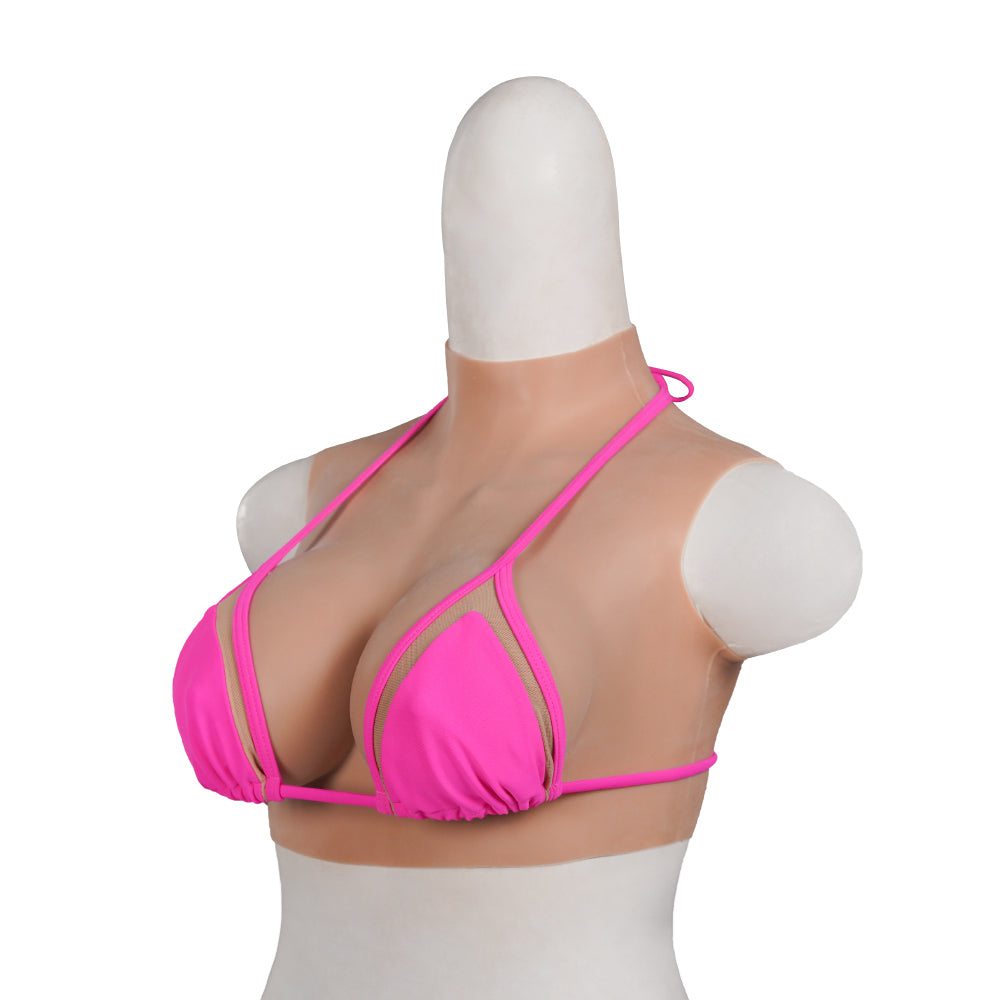 Realistic C Cup High Neck Sleeveless Breast Form