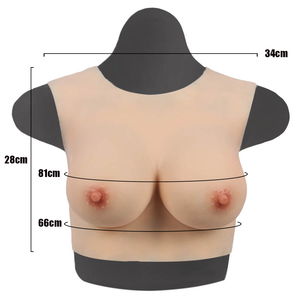 Cross-Love Crossdresser High Realistic Silicone C cup Round Collar Non-Sleeve Female Upper Body Form