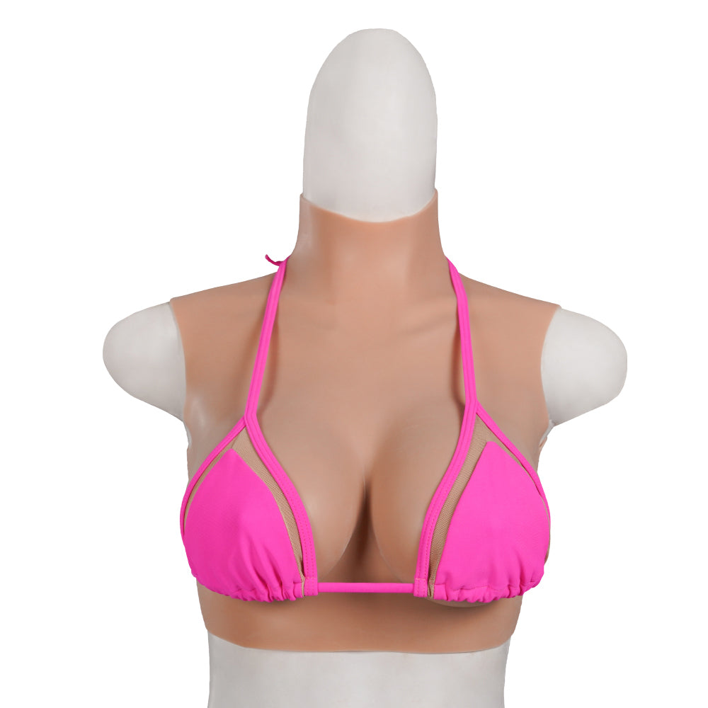 Realistic D Cup High Neck Sleeveless Breast Form