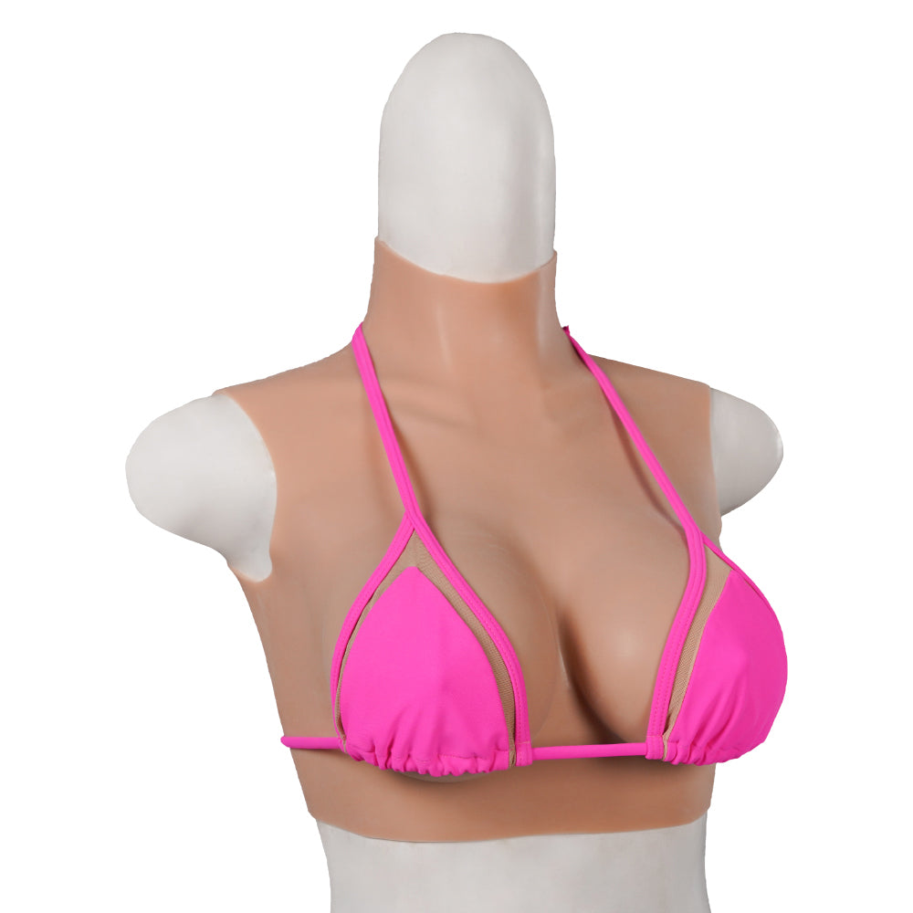 Realistic D Cup High Neck Sleeveless Breast Form
