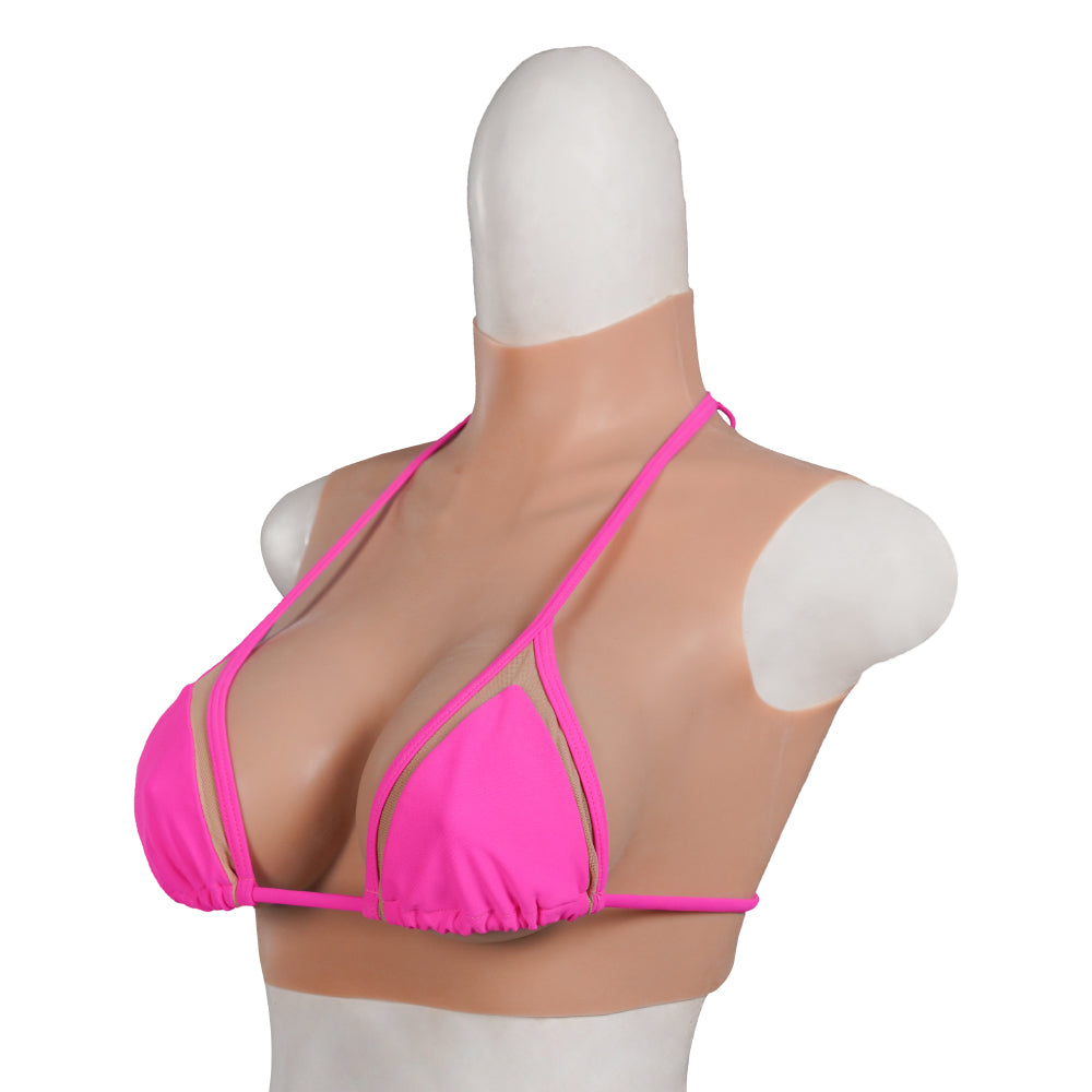 Realistic D Cup High Neck Sleeveless Breast Form