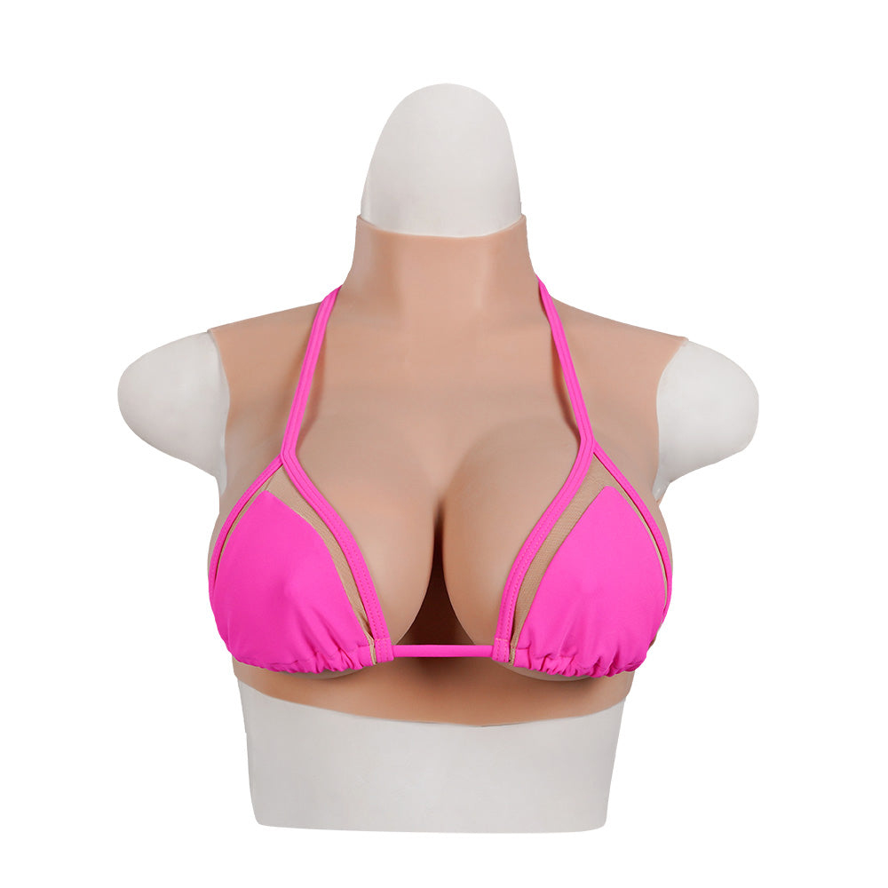 Realistic E Cup High Neck Sleeveless Breast Form