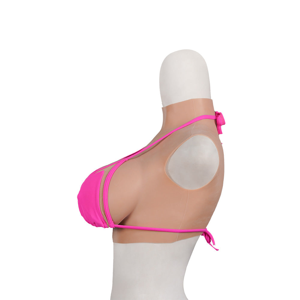 Realistic E Cup High Neck Sleeveless Breast Form