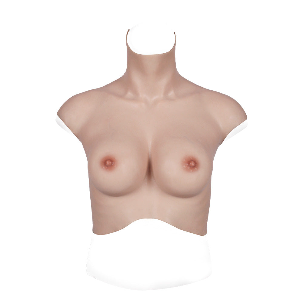 MaleTorso Caucasian B Cup High Neck Breast Form 7.0 Short Size L