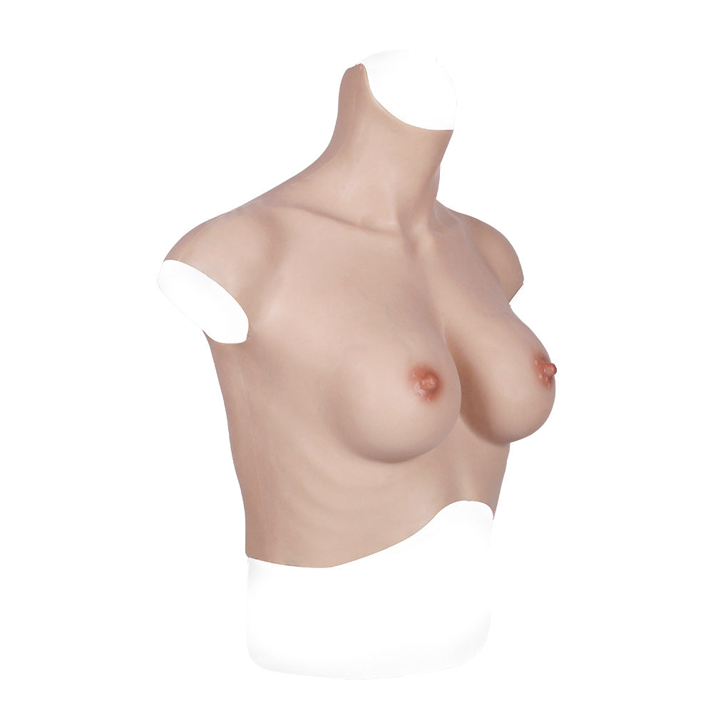 MaleTorso Caucasian B Cup High Neck Breast Form 7.0 Short Size L