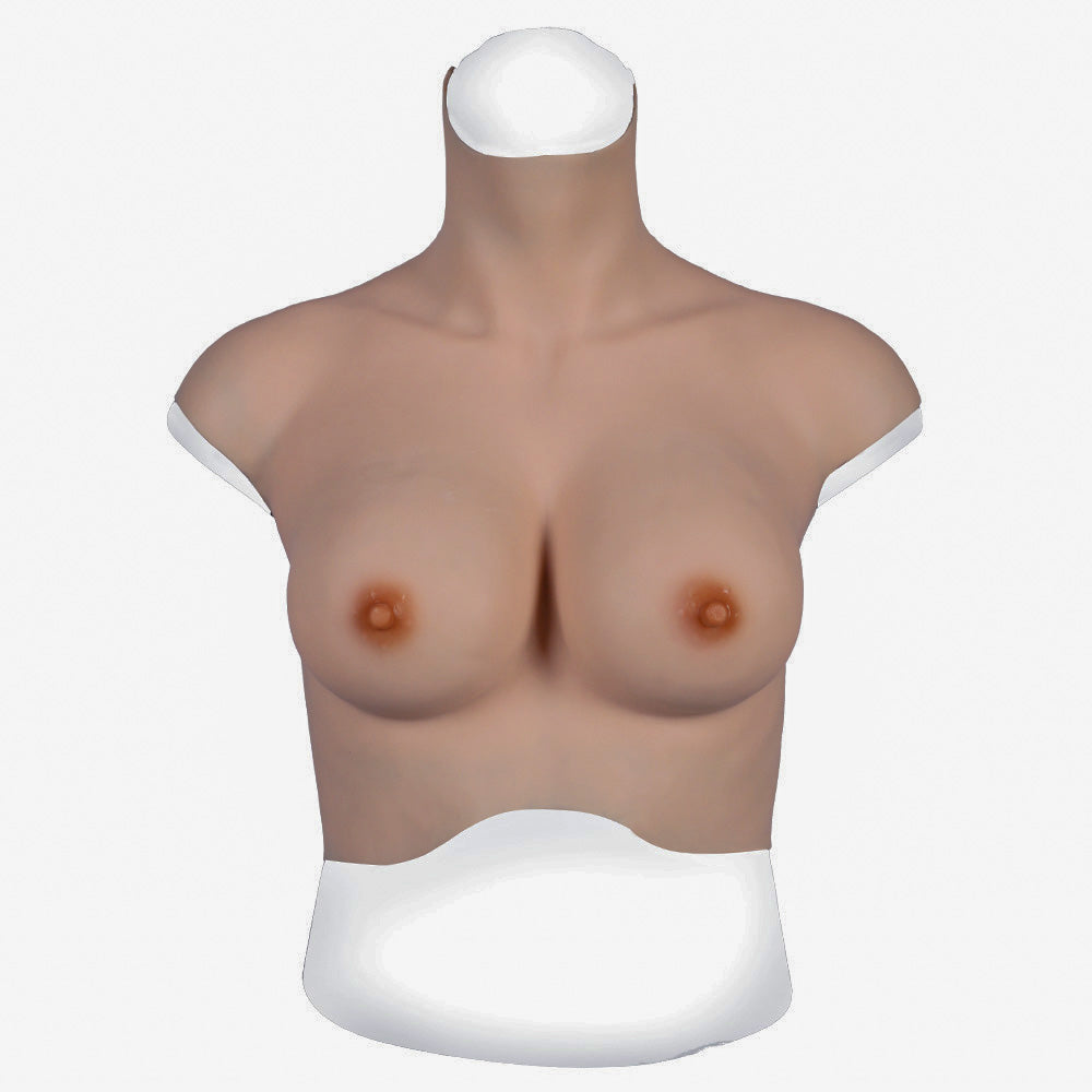 MaleTorso Natural D Cup High Neck Breast Form 7.0 Short Size L