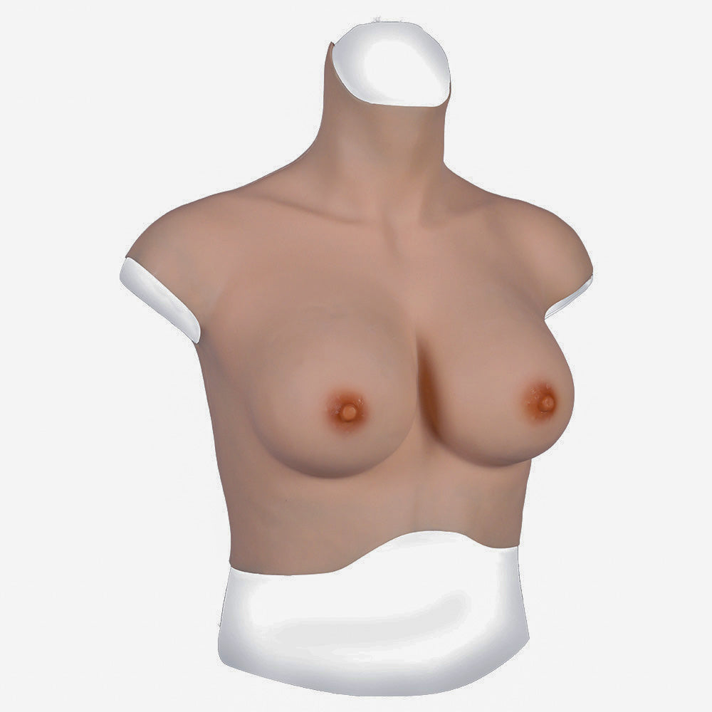 MaleTorso Natural D Cup High Neck Breast Form 7.0 Short Size L