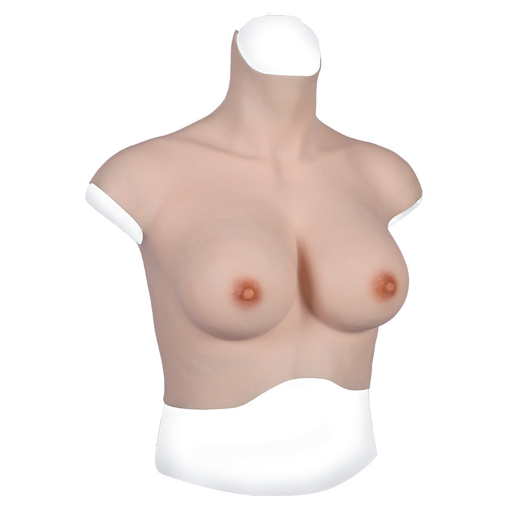 MaleTorso Caucasian D Cup High Neck Breast Form 7.0 Short Size L