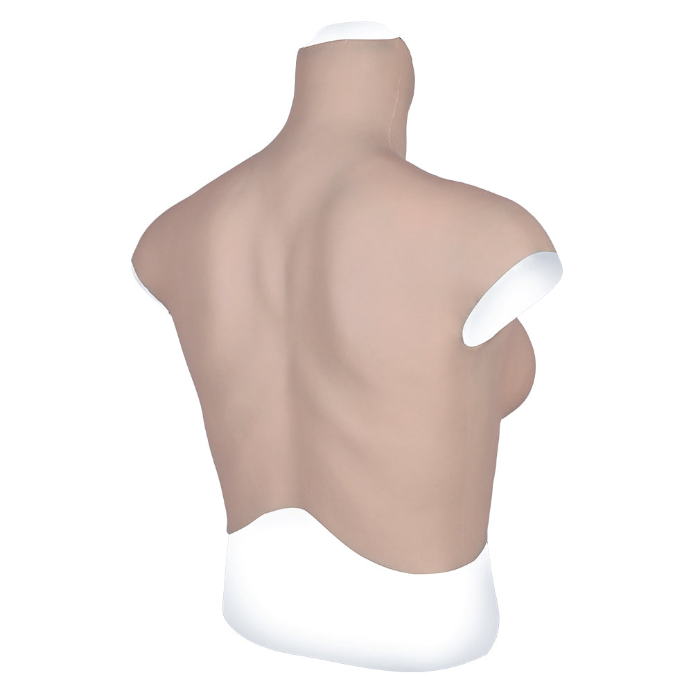 MaleTorso Caucasian D Cup High Neck Breast Form 7.0 Short Size L