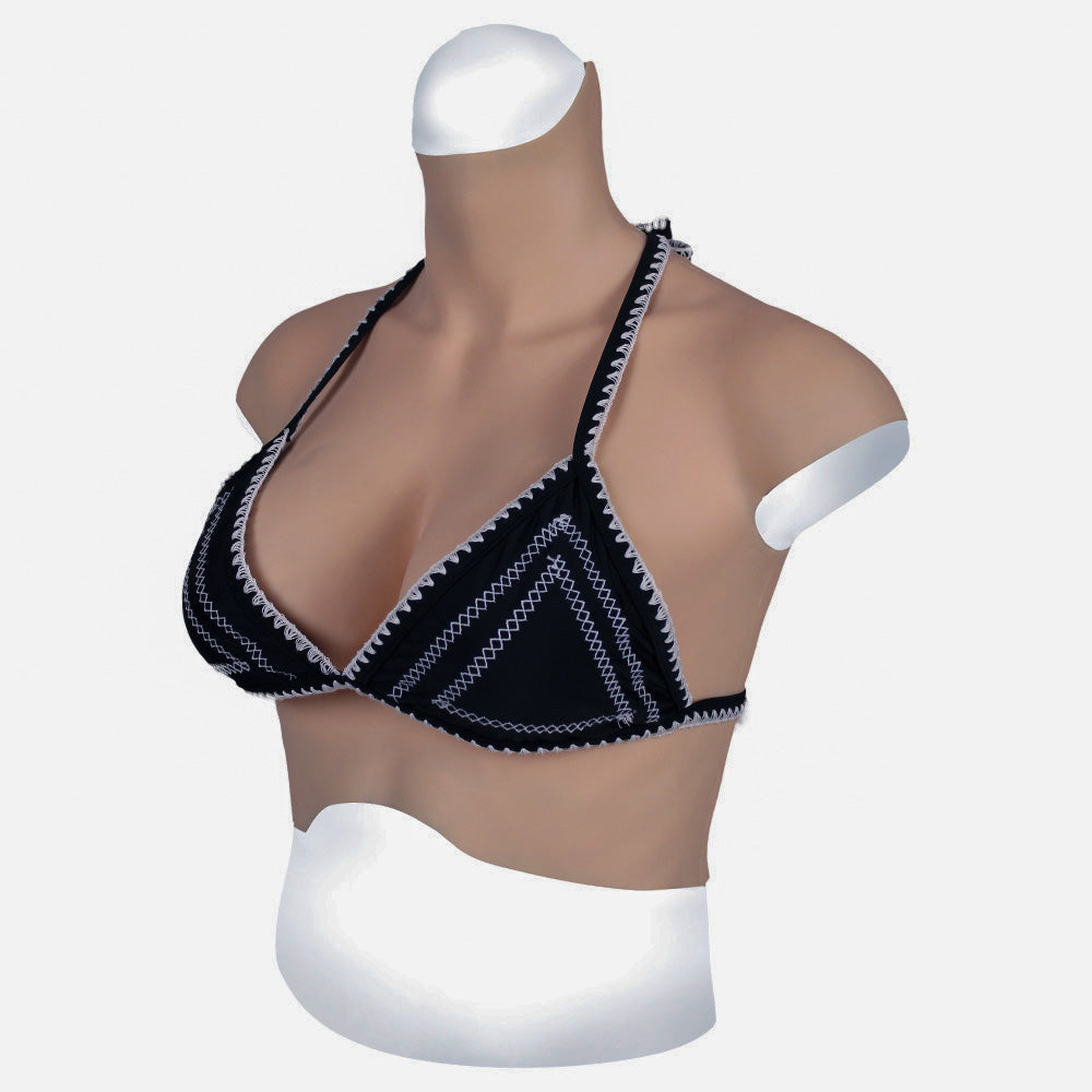 MaleTorso Natural D Cup High Neck Breast Form 7.0 Short Size L