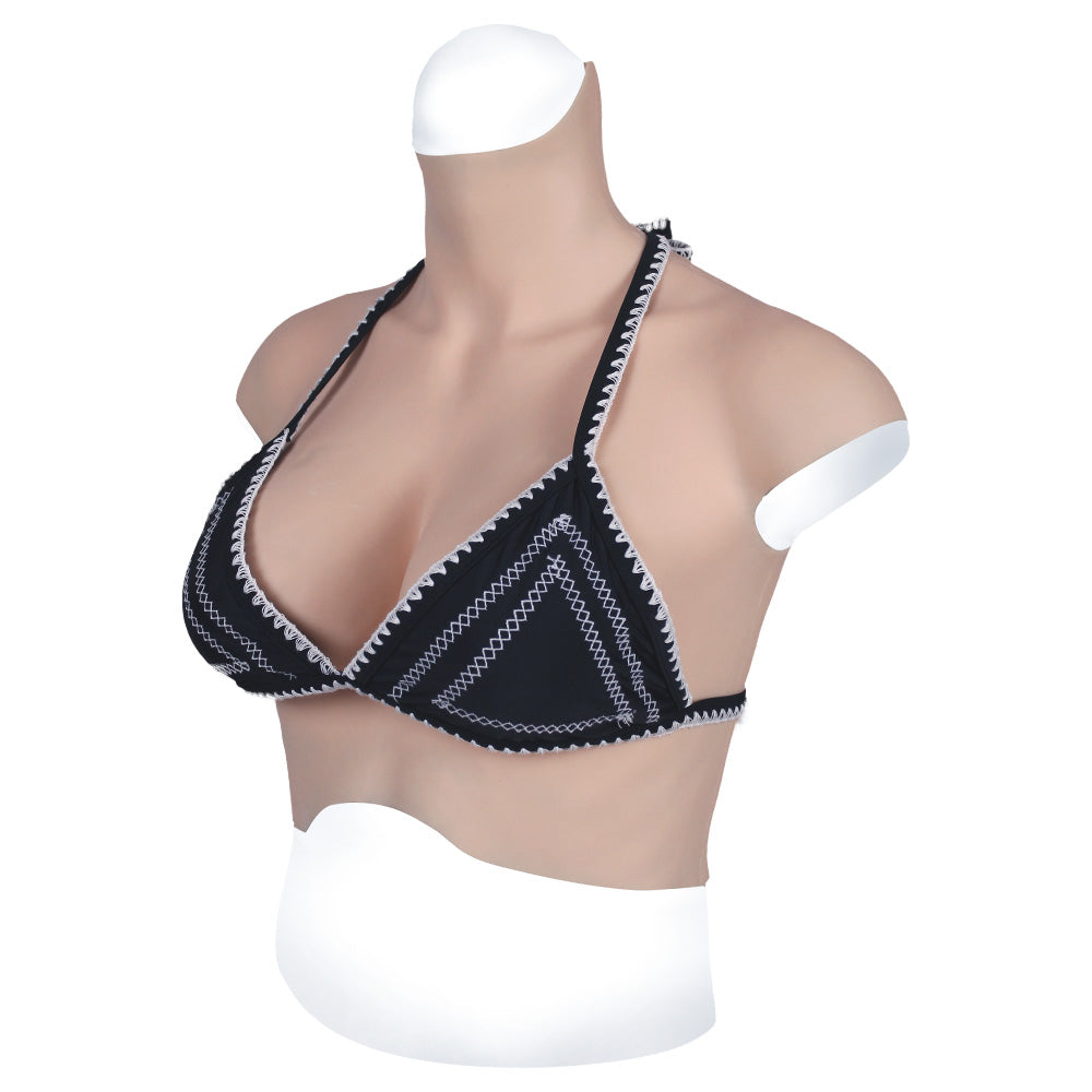 MaleTorso Caucasian D Cup High Neck Breast Form 7.0 Short Size L