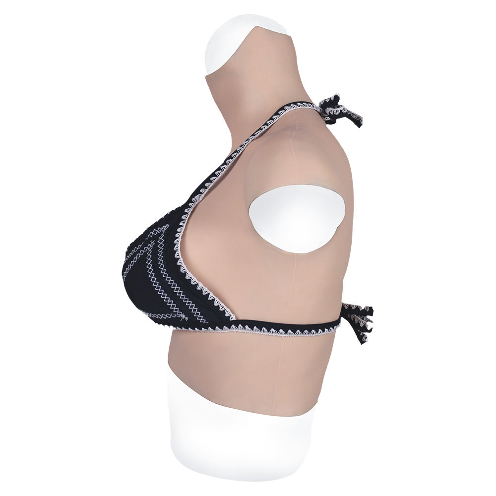 MaleTorso Caucasian D Cup High Neck Breast Form 7.0 Short Size L