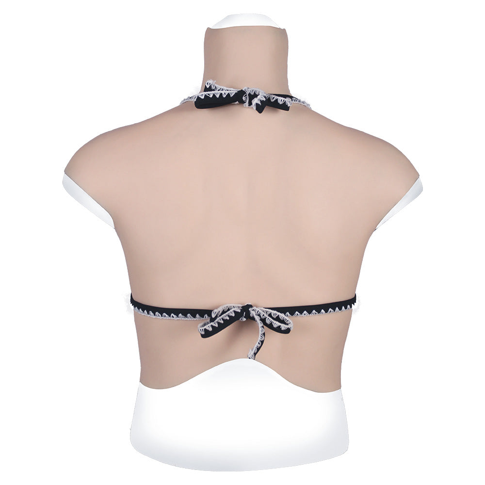 MaleTorso Caucasian D Cup High Neck Breast Form 7.0 Short Size L