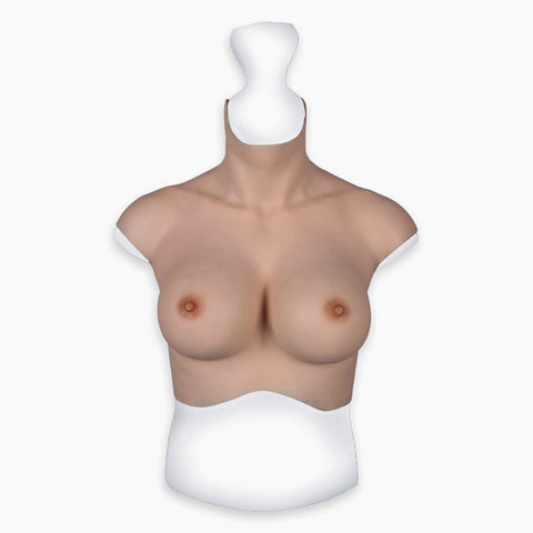MaleTorso Natural E Cup High Neck Breast Form 7.0 Short Size L