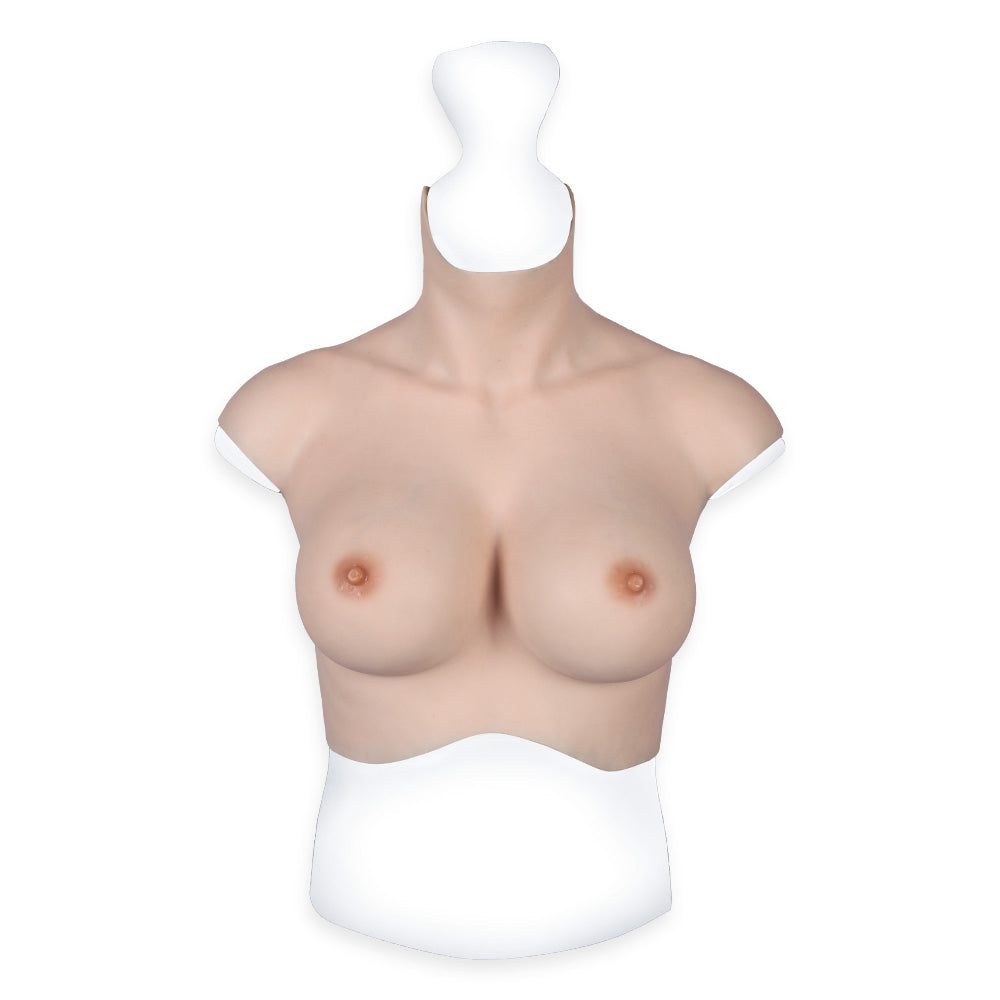 MaleTorso Caucasian E Cup High Neck Breast Form 7.0 Short Size L