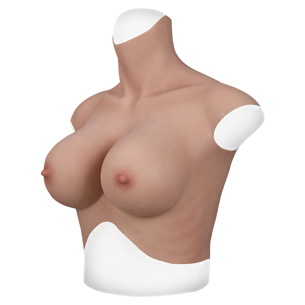 MaleTorso Natural H Cup High Neck Breast Form 7.0 Short Size L