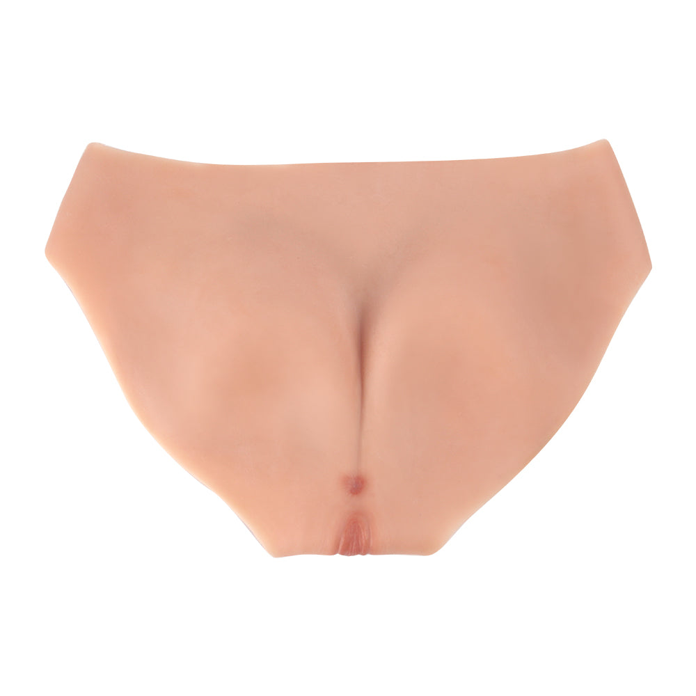 Cross-Love Crossdress Female Realistic Penetrable Vagina Wearable Silicone Briefs Knickers Pants with Vagina Butt and Hip Enhanced Effect